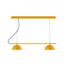 Montclair Light Works CHDX445-21-C21-L12 - 3-Light Linear Axis LED Chandelier with White SJT Cord, Bright Yellow