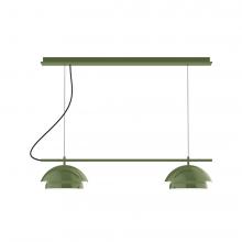 Montclair Light Works CHEX445-22-L12 - 2-Light Linear Axis LED Chandelier, Fern Green