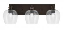 Toltec Company 1163-ES-4810 - Edge 3 Light Bath Bar, Espresso Finish, 6" Clear Bubble Glass