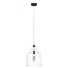 Hunter 19655 - Hunter Dunshire Noble Bronze with Seeded Glass 1 Light Pendant Ceiling Light Fixture