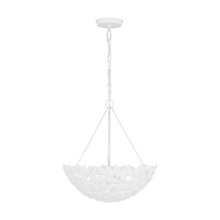Visual Comfort & Co. Studio Collection AP1193TXW - Kelan traditional dimmable indoor small 3-light pendant in a textured white finish with textured whi