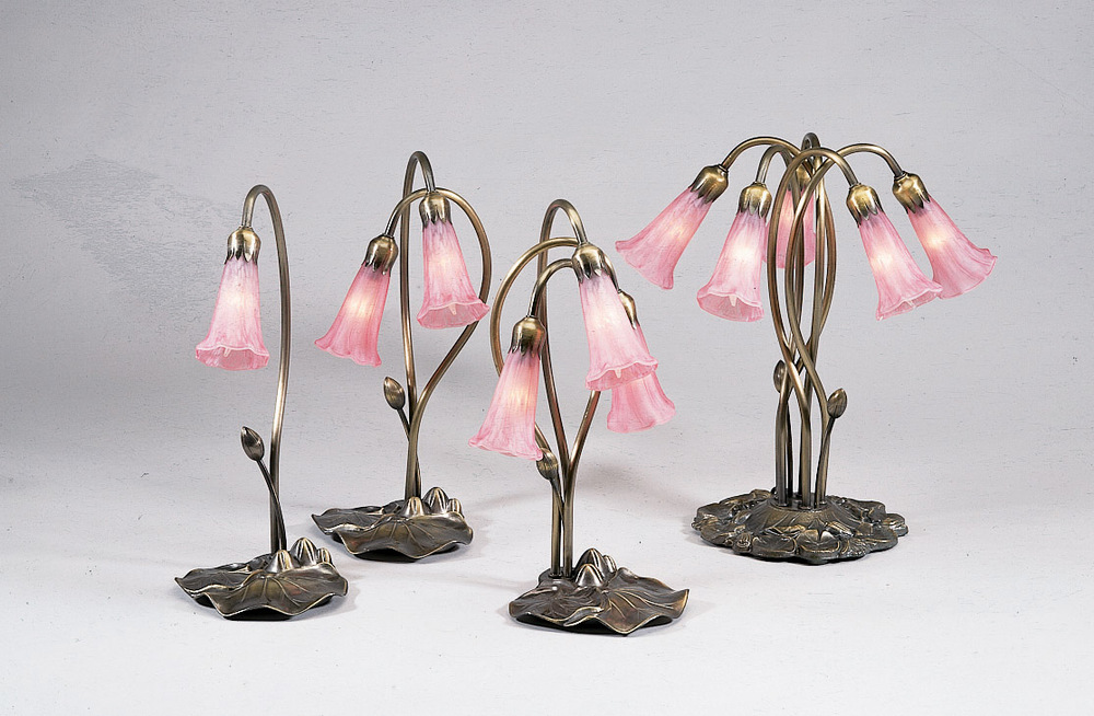 14728 Meyda Lighting 16"H Pink Pond Lily 3 Lt Accent Lamp 